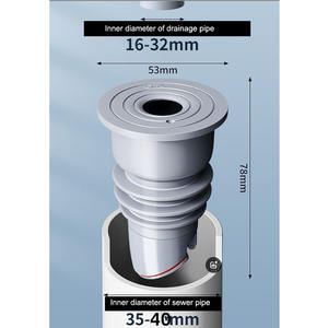 ท่อระบายน้ำพื้นห้องน้ำซิลิโคน ป้องกันน้ำไหลย้อนกลับ ป้องกันกลิ่น ป้องกันแมลง ติดตั้งง่าย แหวนซีลข้อต่อ - Product Image 5