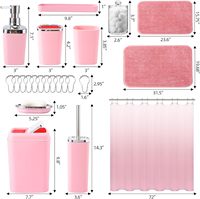 CF ensemble complet d'accessoires de salle de bain tapis de bain antidérapant absorbant Ombre rideau de douche imperméable avec crochets salle de bain ensembles complets