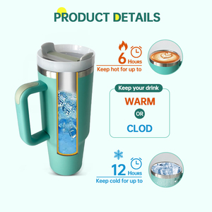 Produits en gros avec logo personnalisé, gobelet isotherme en acier inoxydable à double paroi de 40 oz avec poignée et paille, compatible lave-vaisselle - Product Image 5