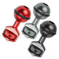 Kepala Bola Tripod Aluminium Alloy 1 Inci dengan Adaptor Sekrup 1/4, Dudukan Penyangga Putar 360 Derajat untuk Kamera GoPro Hero 13 12 11, Lampu, dan Monitor