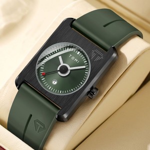 Reloj TOMI para Hombre, Oferta, Nuevo Modelo Cuadrado, Estilo Casual, Correa de Silicona, Resistente al Agua, Relojes de Cuarzo - Product Image 2