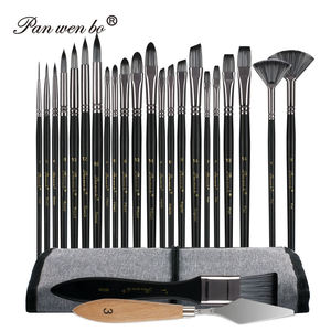 Conjunto de 25 Pincéis de Nylon Profissionais para Pintura em Acrílico, Óleo, Aquarela e Gouache com Faca de Paleta e Estojo de Lona - Product Image 6