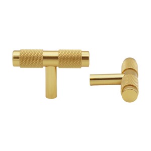 Hot Selling Wardrobe Knurled Brushed Brass Handle <strong>Pulls</strong> Kitchen <strong>Cabinet</strong> Black and Gold Handles - Product Image 5