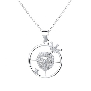 12 조디악 보석 사자 스타 펜던트 순수 실버 925 Constella-tions 매력 목걸이 보석 - Product Image 1