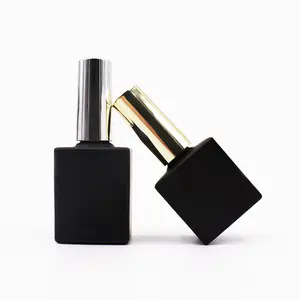 Custom Unique 3ml 5ml 8ml 9ml 10ml 15ml Matte Black White Empty Glass Packaging Gel Nail Polish Bottle With Cap