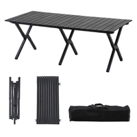 Table pliante portable pour le jardin, le barbecue, la pêche, le pique-nique et le camping, avec structure en acier