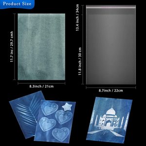 Sun Print Papier <span class=keywords><strong>Cyanotype</strong></span> Papier Solar Zeichen papier Empfindlichkeit Natur druck für Kinder Erwachsene Kunst handwerk DIY - Product Image 2