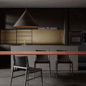 Armoires de cuisine modernes grises avec îlot au milieu, armoires en gros provenant de l'usine chinoise - Product Image 1