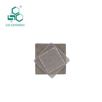 Pièces de filtre en céramique industrielle poreuse en alumine, alvéolées extrudées, blanches, en céramique CS, 100*100*20mm, à trous ronds