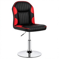 Chaise de bar JOHOOFURNITURE en cuir PU noir et rouge, style racing, avec garniture, hauteur réglable, pour comptoir, vente en gros, usage commercial pour pub