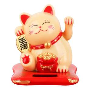 Kucing beruntung, Set lengan melambai, tenaga surya plastik meja kucing mobil dekorasi bukaan bisnis 2.5 inci kucing Beruntung - Product Image 2