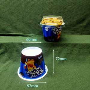 Ensemble de contenants jetables pour salade, <span class=keywords><strong>yaourt</strong></span> et crème glacée, en plastique à <span class=keywords><strong>2</strong></span> couches, 97 mm, 250 g, impression IML personnalisée, <span class=keywords><strong>avec</strong></span> joint - Product Image 2