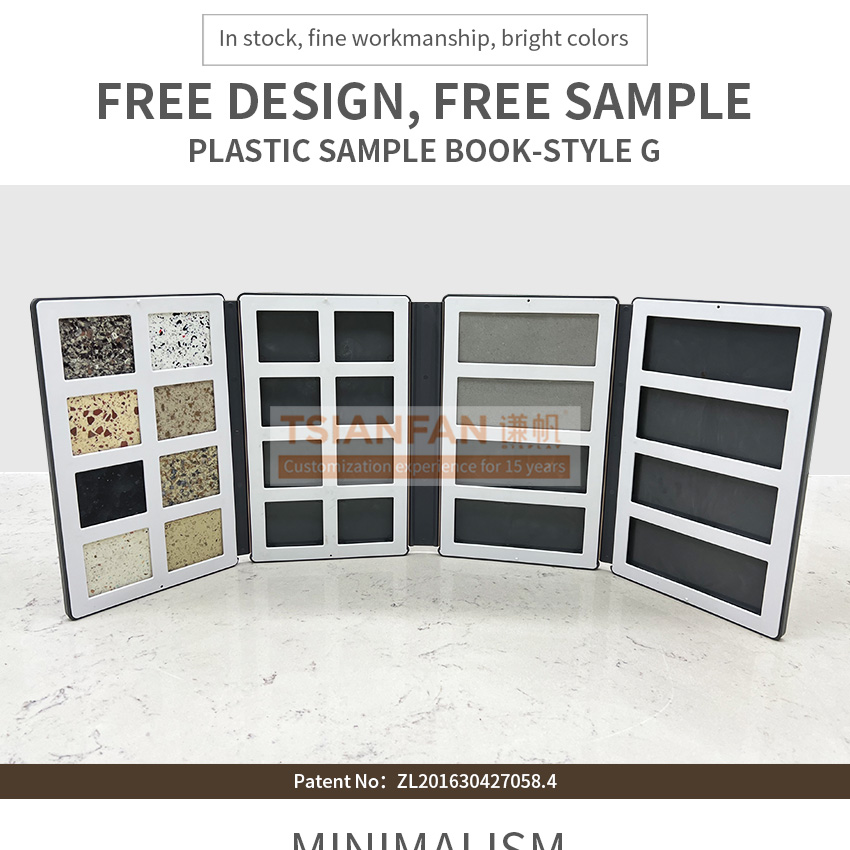 Wholesale Portable Artificial Stone Specimen Catalogue Marble Plastic Ceramic Stone Sample Folder Tile Display Book