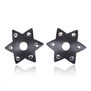 Patch en cuir hexagonal pour mamelons féminins, pour seins à double pointe, harnais de bondage SM, couleur personnalisée, marque Huawen, sexuel - Product Image 1