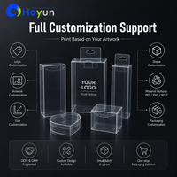 Boîtes en plastique transparentes personnalisées résistantes aux rayures, 25 microns, PET standard, double fente, impression par transfert thermique UV, recyclables