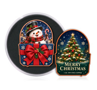 Pièce de collection en cuivre pur 999 de 1 once, barre de lingot irrégulière, impression couleur, cadeau de Noël, médaille de fête, pièce de 1 oz