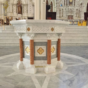 Cruz Sagrada Religiosa Personalizada, Bautismo en Catedral de Mármol para Iglesia Católica, Bautisterio de Piedra Natural, Fuente Bautismal - Product Image 1