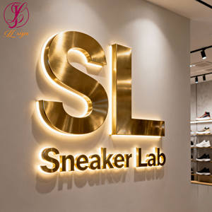 <span class=keywords><strong>Letras</strong></span> de acero inoxidable retroiluminadas a prueba de agua para exteriores, letrero LED personalizado de metal para la entrada del vestíbulo de un edificio de oficinas o empresa. - Product Image 1