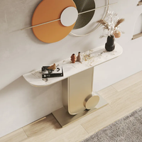 Console d'entrée moderne en marbre, table étroite de luxe léger, présentoir pour hall d'entrée, salon et salle à manger