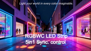 DC24V RGBWC ha condotto la luce della striscia 84 gruppo LED/m, valutazione IP opzionale, PCB morbido da 12mm per gli hotel centri commerciali e facciate di edifici - Product Image 6