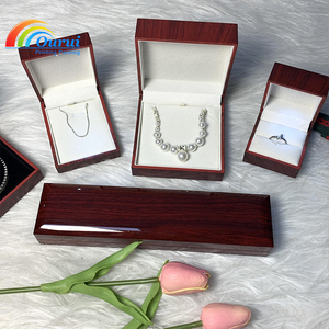 Factory Wholesale Custom Wooden Jewelry Box With LED Light And Velvet Liner Custom Logo Jewelry <b>Storage</b> Box For <b>Ring</b> Earring - Product Image 2