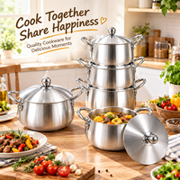 Ensemble de casseroles en aluminium de haute qualité, 10 pièces, ensemble de casseroles avec couvercle en aluminium, 5 tailles, ensemble de cuisine robuste