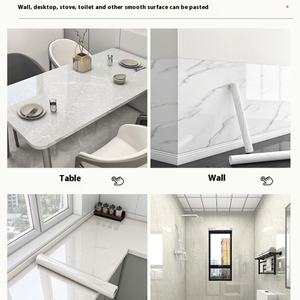 Papier peint autocollant 3D en PVC effet marbre blanc et gris, brillant, amovible, pour comptoir de cuisine - Vente en gros - Product Image 6