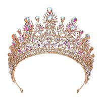 Grosir Royal kristal biru tua mahkota Ratu Aloi mahkota kontes