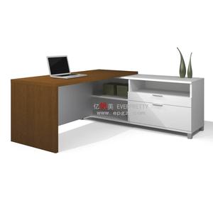 Escuela Muebles de oficina en forma de L Excelente gestión Escritorio de madera Mesa ordenada para gerente con cajón y gabinete - Product Image 5