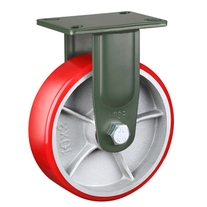 Hochleistungs-Gusseisen kern rollen RED Pu 6 Zoll 8 Zoll 10 Zoll 12 Zoll Rad Industrie-Lenkräder für Maschine - Product Image 3