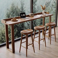 Table de bar haute en bois massif pour salon, balcon ou café, vente en gros de meubles pour la maison ou le commerce, DISHI