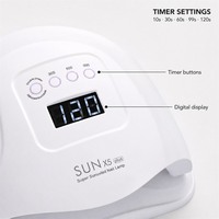 Lampu Kuku UV LED 120W 36 Beads Pengeringan Cepat Tidak Menghitamkan Gel Polish Sensor Otomatis Anti-Silau Dua Fungsi untuk Tangan Kaki Salon