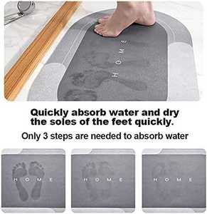 Alfombra de Baño Azul Superabsorbente de 40x60cm, de Secado Rápido, Antideslizante, con Base de Goma, Alfombra de Cocina Simple, Fácil de Limpiar, Alfombras de Baño para Sala de Estar - Product Image 5