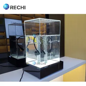 RECHI ที่กำหนดเองเคาน์เตอร์สว่างอะคริลิคผลิตภัณฑ์เสียงหูฟังขายปลีก Demo POS ยืนแสดงสำหรับลำโพง/หูฟังกรณีการแสดงผล