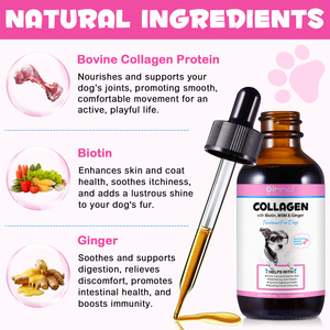 Oimmal 60ml Private Label Mantenimiento de la salud de las articulaciones Gotas de colágeno para <span class=keywords><strong>perros</strong></span> Delicioso sabor a tocino <span class=keywords><strong>Biotina</strong></span> y gotas de colágeno - Product Image 2