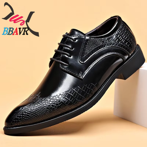 Zapatos de Hombre con Cordones de PU, Estilo Británico Coreano, con Diseño de Rayas, Punta en Pico, Talla Grande, Casuales y Formales para Negocios, Novedad 2026 - Product Image 3