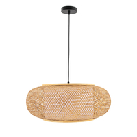 Hôtel Ferme Osier Lampe Bambou Rotin Lumière Pendentifs Naturel À La Main Pour Restaurant