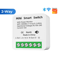 Module d'interrupteur intelligent WiFi Tuya avec moniteur de puissance, disjoncteur 16A, contrôle vocal Smart Life pour Siri Alexa Google Alice