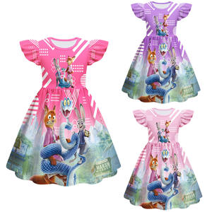 Vestito per Bambina Linda con Maniche a Volant, Costume Cosplay Crazy Animal City 2, Gonna a Linea A per Bambini - Product Image 4