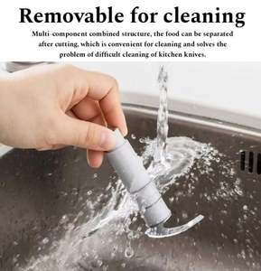 เครื่องหั่นผักแบบใช้มือกด3-in-1เครื่องหั่นหั่นอาหารกระเทียมเนื้อมีดสแตนเลส - Product Image 5