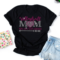 T-shirt de transfert strass personnalisé maman strass Applique Bling volley-ball strass motifs