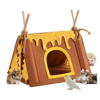 Tente pour animaux de compagnie en tissu rectangulaire pour petits animaux Cachette réutilisable pour lapins écureuils hérissons cochons d'inde Hamsters