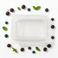 Transparante fruit- en groenteverpakking, grote capaciteit, voedselveilig, gerecycled PET, supermarkt, vers, 1500ml