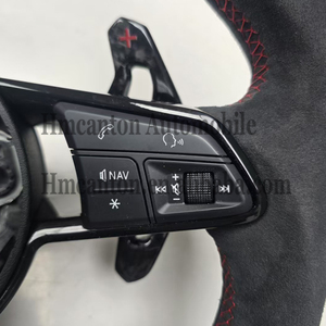 พวงมาลัยคาร์บอนไฟเบอร์อัลคันทาร่าแบบ LED รุ่นใหม่ล่าสุดสำหรับรถยนต์ Audi B9 B8 C8 A4 A6 A7 R8 TT RS A8 Q7 - Product Image 6