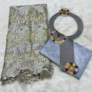 2.5 Yards <span class=keywords><strong>Bazin</strong></span> français dentelle coton tissu pour chemises de mariage dames robes plaine <span class=keywords><strong>Bazin</strong></span> chaussures facile garçons filles costumes sacs - Product Image 5