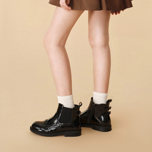 Stivaletti Chelsea da ragazza con dettagli brogue, cerniera laterale, scarpe invernali calde, suola in gomma, taglie 31-38, fornitura all'ingrosso OEM ODM - Product Image 4