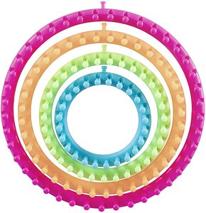 ProgiftSpace Set di 4 Telai Circolari per Maglieria Fai-da-Te, per Cappelli, Sciarpe, Scialli, Maglioni, Calzini e Coperte - Product Image 1