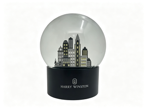 Globe à neige 3D personnalisé en résine OEM, globe à eau en verre artisanal avec silhouette urbaine, 10 cm, cadeau d'entreprise de luxe, objet de collection - Product Image 1