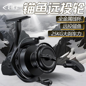 Carrete de Pesca Giratorio Juqiwang, Totalmente Metálico, con Capacidad de Línea de 25 kg, Carrete de Lanzamiento para Pesca en Mar con Señuelos, para Mano Derecha - Product Image 1