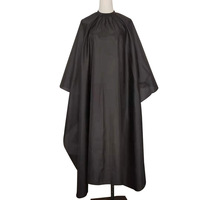 Châle de salon en polyester noir personnalisé Cape de coiffure professionnelle pour capes de barbier